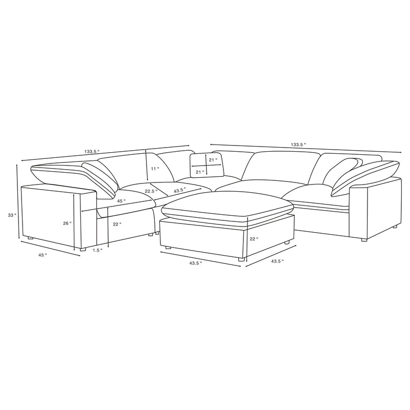 Raleigh Modular Sectionals Upholstered - Furniture Now (CA)