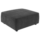 Sunny Upholstered Square Ottoman Dark Charcoal - Furniture Now (CA)