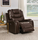 Braylon Brown PU Recliner (Power Motion) - Furniture Now (CA)