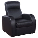 Cyrus Home Theater Upholstered Recliner Black - Furniture Now (CA)