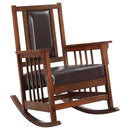 Ida Upholstered Rocking Chair Tobacco and Dark Brown - Furniture Now (CA)