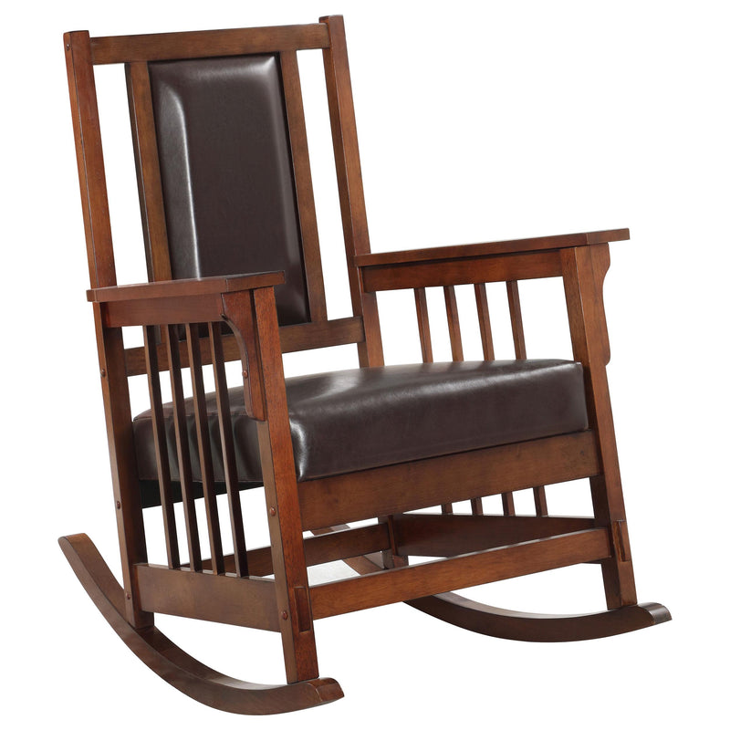 Ida Upholstered Rocking Chair Tobacco and Dark Brown - Furniture Now (CA)