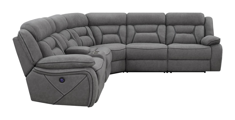 Higgins 4-piece Upholstered Power Sectional Grey - Furniture Now (CA)