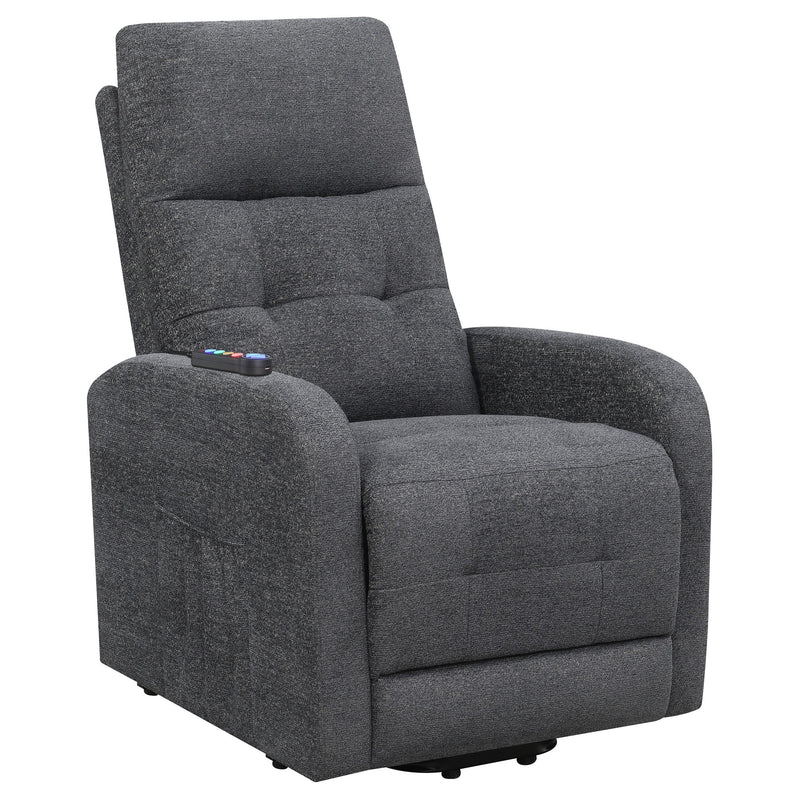 Howie Tufted Upholstered Power Lift Recliner Charcoal - Furniture Now (CA)