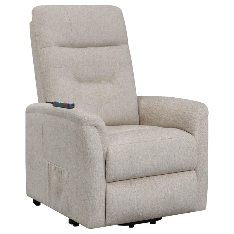 Henrietta Power Lift Recliner with Storage Pocket Beige - Furniture Now (CA)