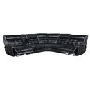 Hewitt Leather Upholstered Power Reclining Sectional Black - Furniture Now (CA)