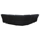 Hewitt Leather Upholstered Power Reclining Sectional Black - Furniture Now (CA)