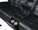 Hewitt Leather Upholstered Power Reclining Sectional Black - Furniture Now (CA)