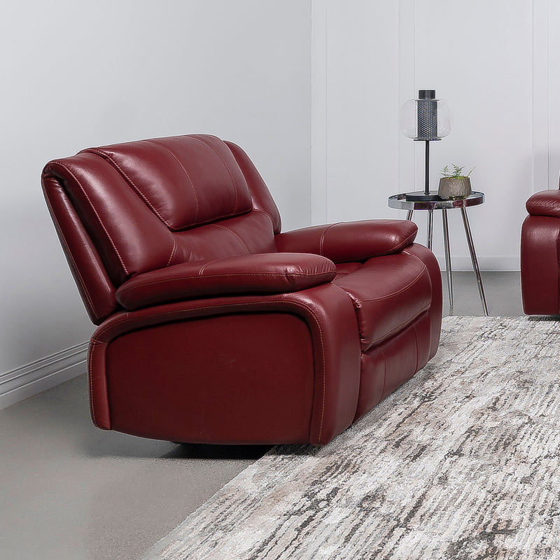 Camila Upholstered Glider Recliner Chair Red Faux Leather - Furniture Now (CA)