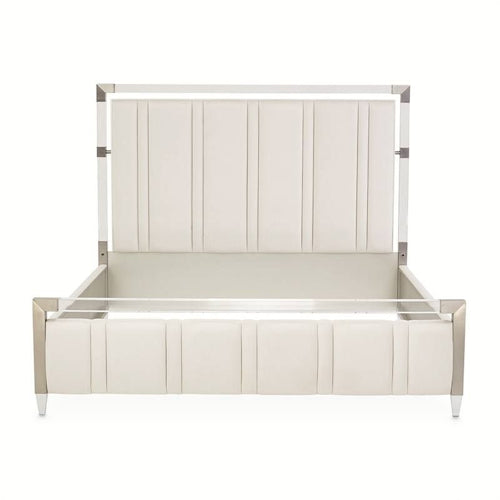 AICO Furniture Penthouse Queen Upholstered Platform Bed in Ash Gray - Furniture Now (CA)