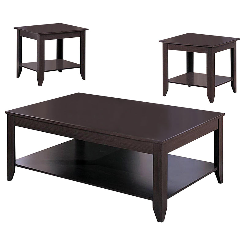 Brooks 3-piece Occasional Table Set with Lower Shelf Cappuccino - Furniture Now (CA)