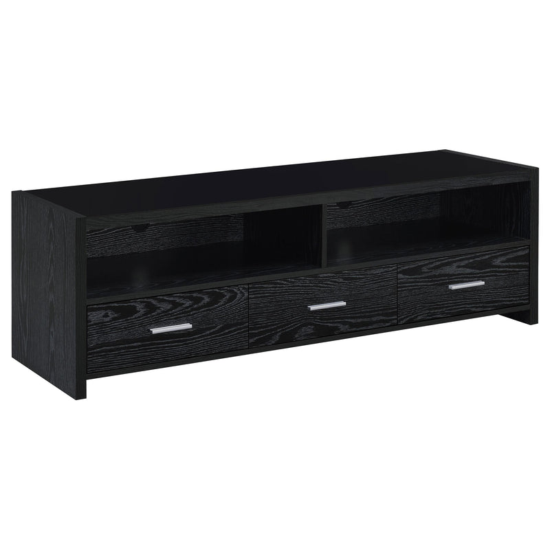 Alton 62" 3-drawer TV Console Black Oak - Furniture Now (CA)