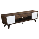Alvin 2-drawer TV Console Dark Walnut and Glossy White - Furniture Now (CA)