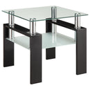 Dyer Tempered Glass End Table with Shelf Black - Furniture Now (CA)