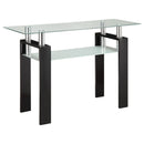 Dyer Tempered Glass Sofa Table with Shelf Black - Furniture Now (CA)