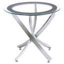 Brooke Glass Top End Table Chrome and Black - Furniture Now (CA)