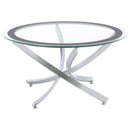 Brooke Glass Top Coffee Table Chrome and Black - Furniture Now (CA)