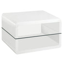 Elana Square 2-shelf End Table Glossy White - Furniture Now (CA)