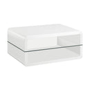 Elana Rectangle 2-shelf Coffee Table Glossy White - Furniture Now (CA)