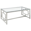 Merced Rectangle Glass Top Coffee Table Nickel - Furniture Now (CA)