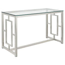 Merced Rectangle Glass Top Sofa Table Nickel - Furniture Now (CA)