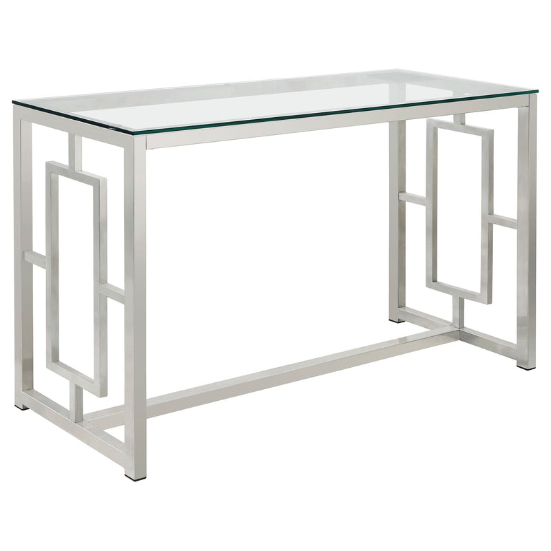 Merced Rectangle Glass Top Sofa Table Nickel - Furniture Now (CA)