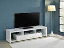 Jude 2-drawer 71" TV Stand With Shelving White High Gloss - Furniture Now (CA)