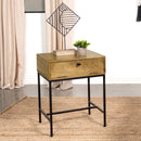 Stephie 1-drawer Rectangular End Table Honey Brown - Furniture Now (CA)