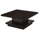 Reston Pedestal Square Coffee Table Cappuccino - Furniture Now (CA)