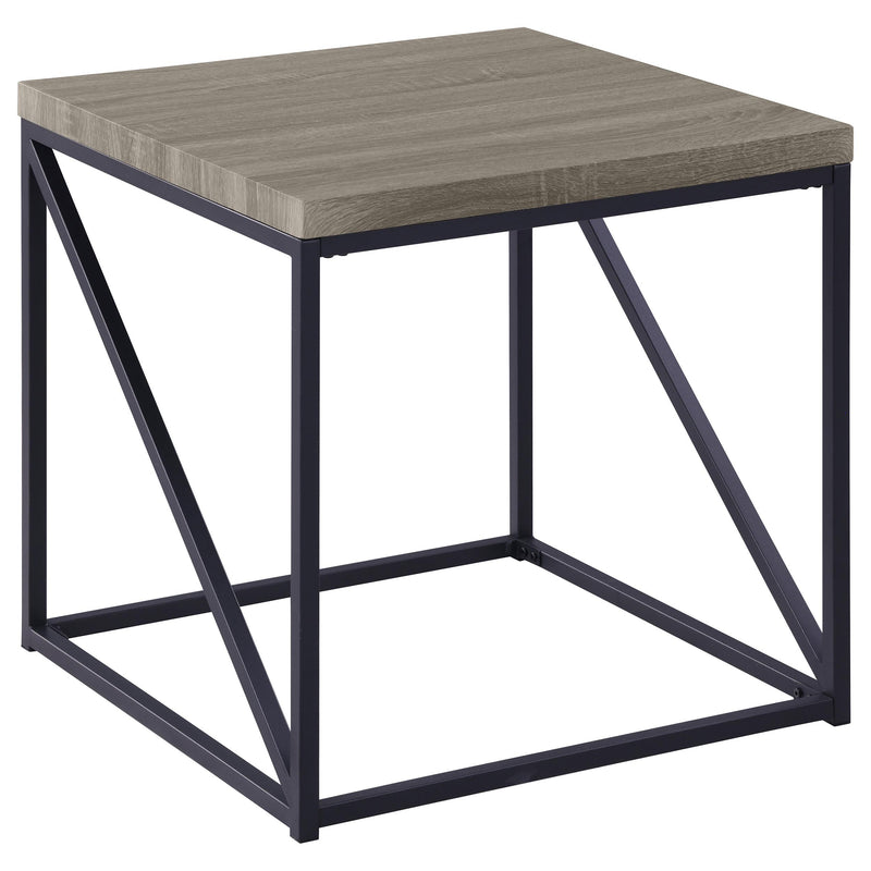 Birdie Square End Table Sonoma Grey - Furniture Now (CA)