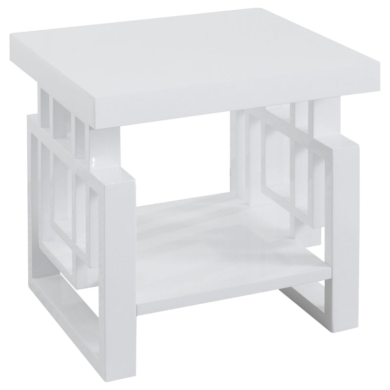 Schmitt Rectangular End Table High Glossy White - Furniture Now (CA)