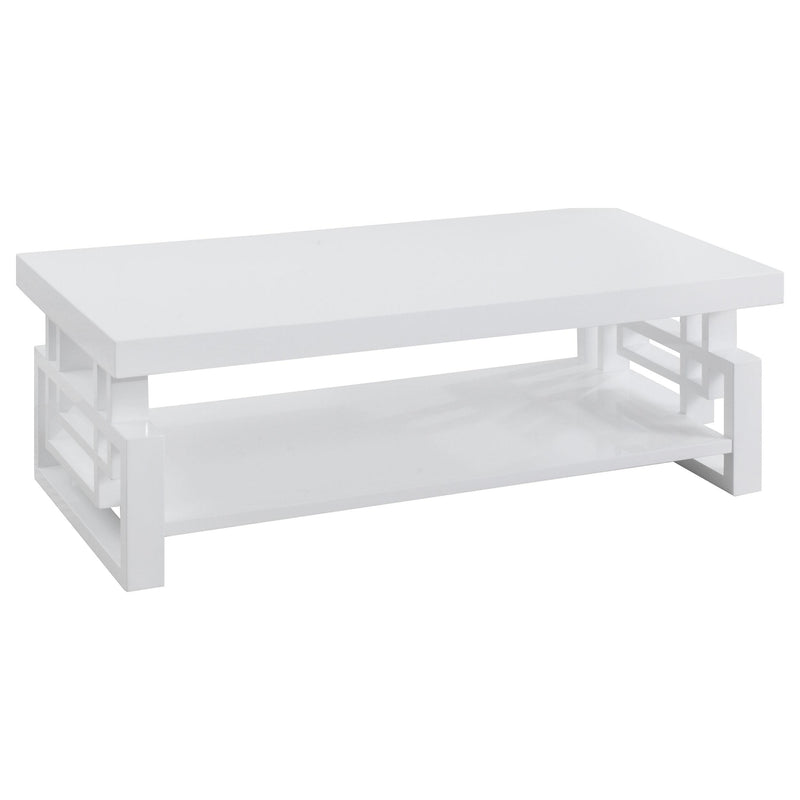 Schmitt Rectangular Coffee Table High Glossy White - Furniture Now (CA)