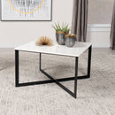Tobin Square Marble Top Coffee Table White and Black - Furniture Now (CA)