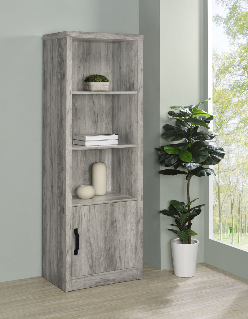 Burke 3-shelf Media Tower With Storage Cabinet Grey Driftwood - Furniture Now (CA)
