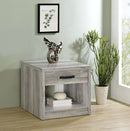 Felix 1-drawer Square Engineered Wood End Table Grey Driftwood - Furniture Now (CA)