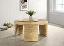 Artina Woven Rattan Round Coffee Table Natural Brown - Furniture Now (CA)