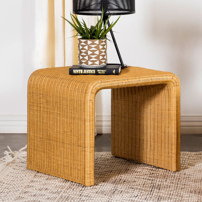 Juanita Square Rattan End Table Natural - Furniture Now (CA)