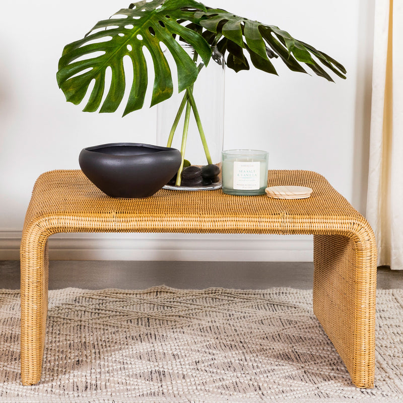 Juanita Square Rattan Coffee Table Natural - Furniture Now (CA)