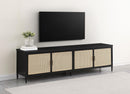 Amherst 4-door 78-inch Metal TV Stand Media Console Black - Furniture Now (CA)