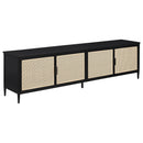 Amherst 4-door 78-inch Metal TV Stand Media Console Black - Furniture Now (CA)