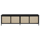 Amherst 4-door 78-inch Metal TV Stand Media Console Black - Furniture Now (CA)