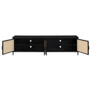 Amherst 4-door 78-inch Metal TV Stand Media Console Black - Furniture Now (CA)