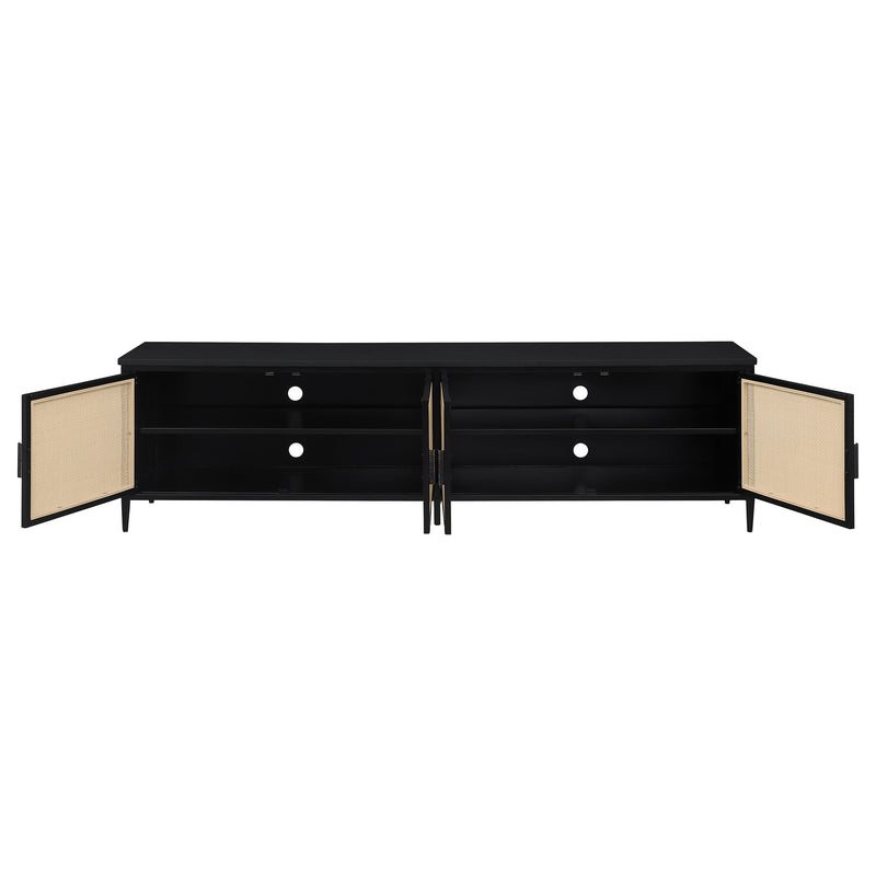 Amherst 4-door 78-inch Metal TV Stand Media Console Black - Furniture Now (CA)