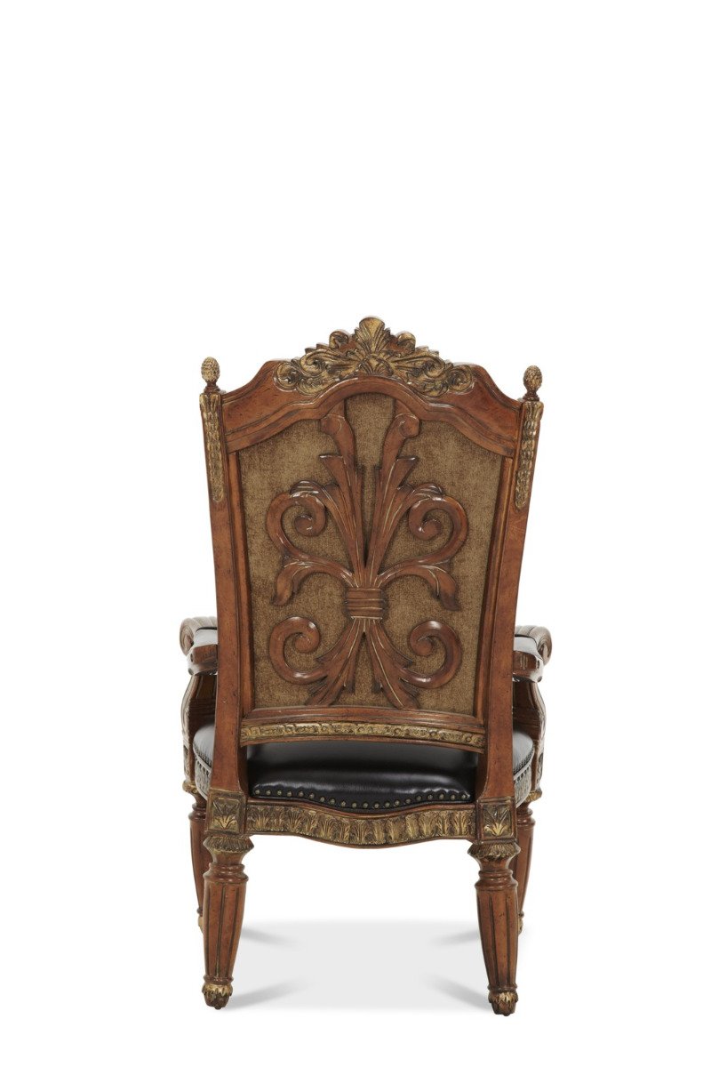 AICO Villa Valencia Arm Chair in Classic Chestnut (Set of 2) - Furniture Now (CA)