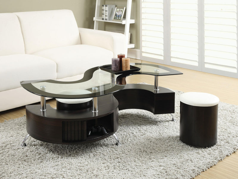 Buckley 3-piece Coffee Table and Stools Set Cappuccino - Furniture Now (CA)