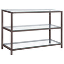 Trini Sofa Table with Glass Shelf Black Nickel - Furniture Now (CA)