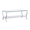 Saide Rectangular Coffee Table with Mirrored Shelf Chrome - Furniture Now (CA)