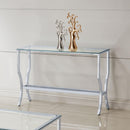 Saide Rectangular Sofa Table with Mirrored Shelf Chrome - Furniture Now (CA)