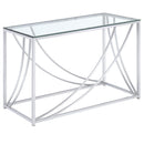 Lille Glass Top Rectangular Sofa Table Accents Chrome - Furniture Now (CA)