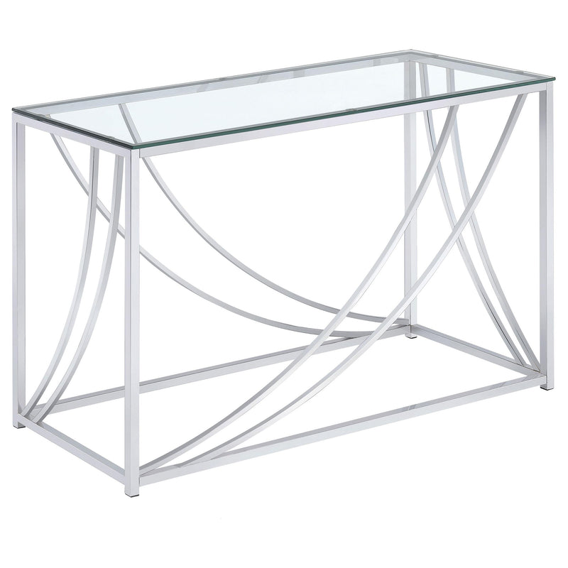 Lille Glass Top Rectangular Sofa Table Accents Chrome - Furniture Now (CA)